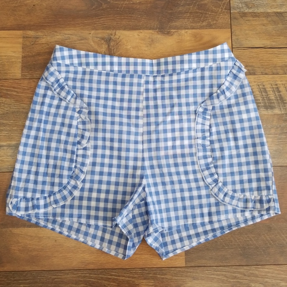 5/$25 Blue and white gingham shorts
